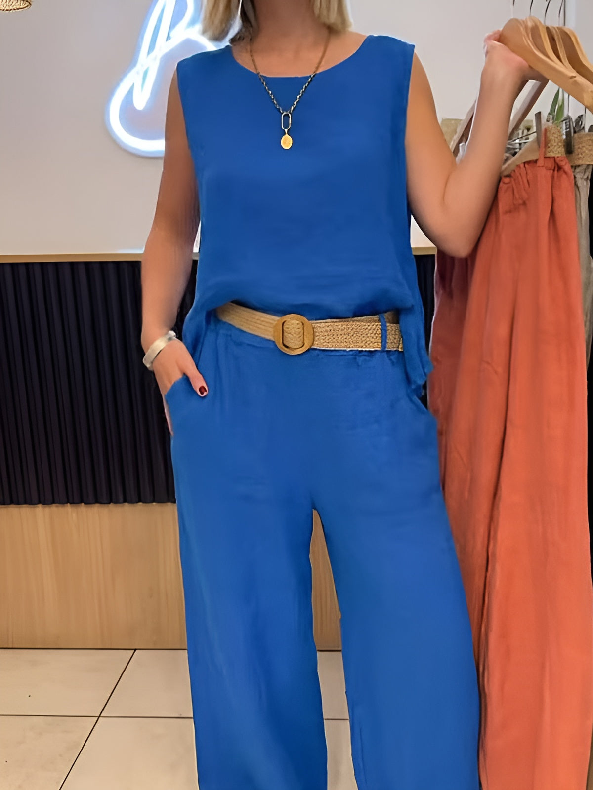 Runa™ | Tvådelat Set i Bomull och Linne