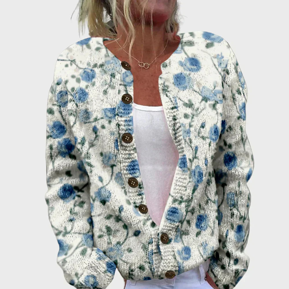 Corinne | Mode Stickad Väst med Mönster