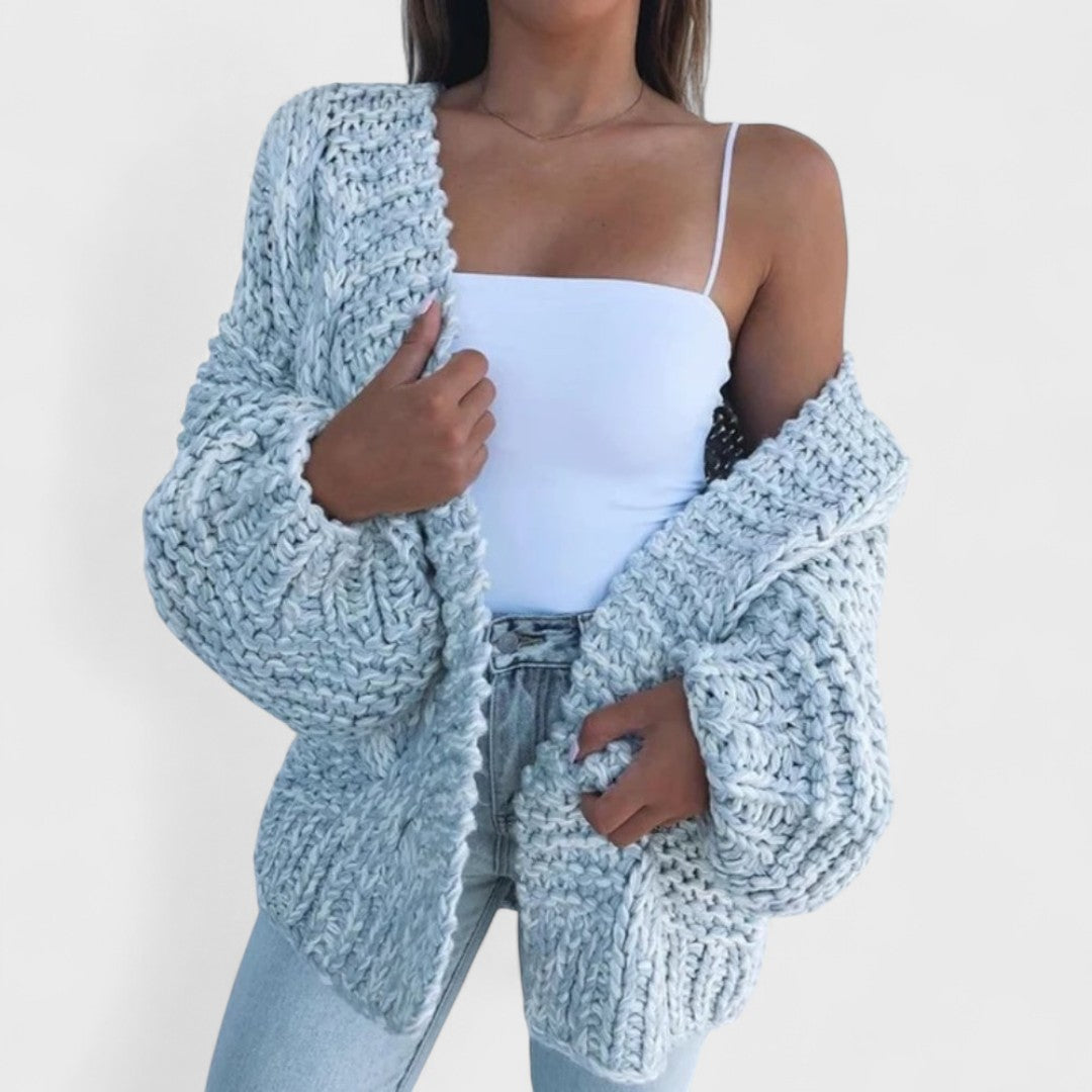 Eleanor – Avslappnad Chunky Stickad Kofta