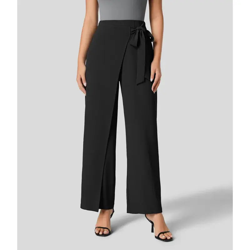 Lila | Byxor med vida ben och hög midja