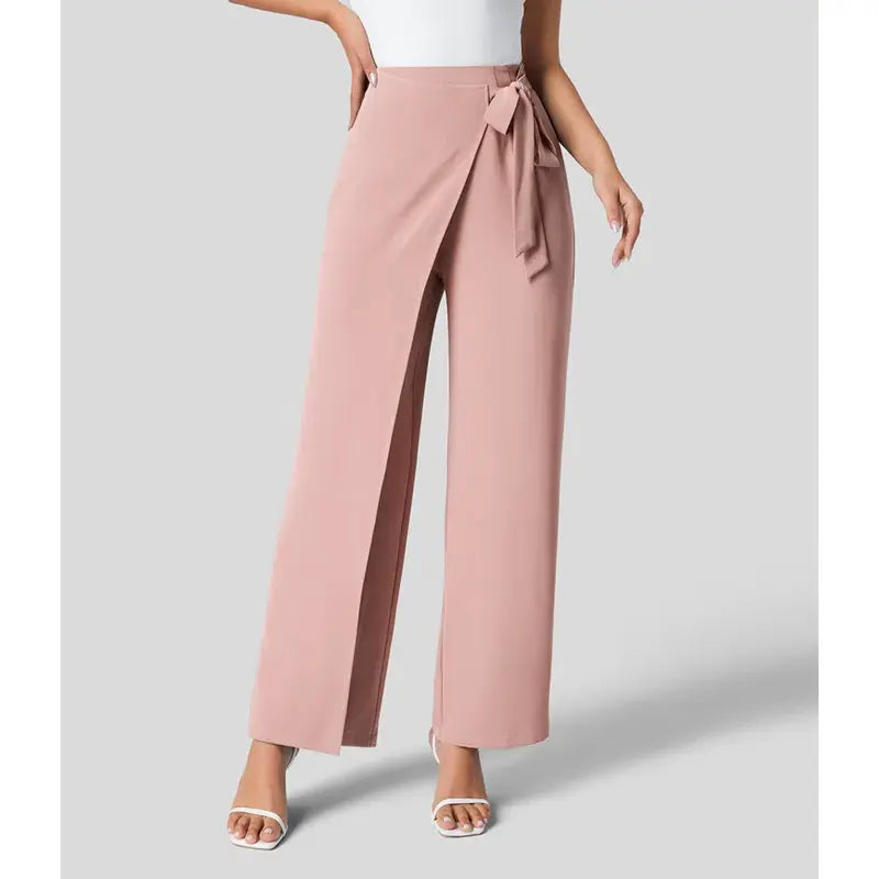 Lila | Byxor med vida ben och hög midja