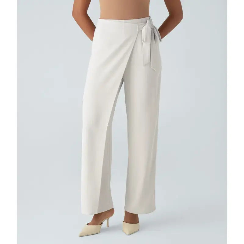 Lila | Byxor med vida ben och hög midja