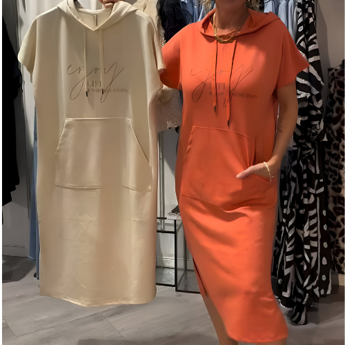 Ebba™ | Casual klänning med huva och smickrande snitt