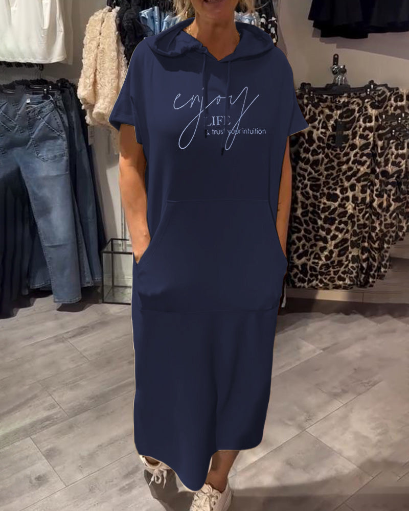 Ebba™ | Casual klänning med huva och smickrande snitt