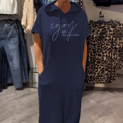 Ebba™ | Casual klänning med huva och smickrande snitt