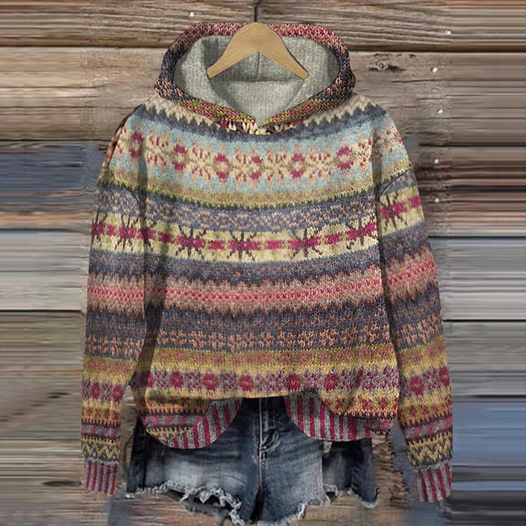Josefin™ | Tidlös mönstrad hoodie