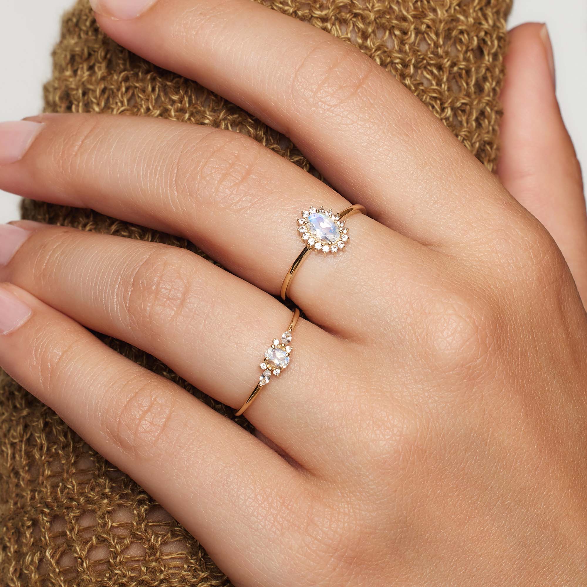 Månsten Muse-ring i guld