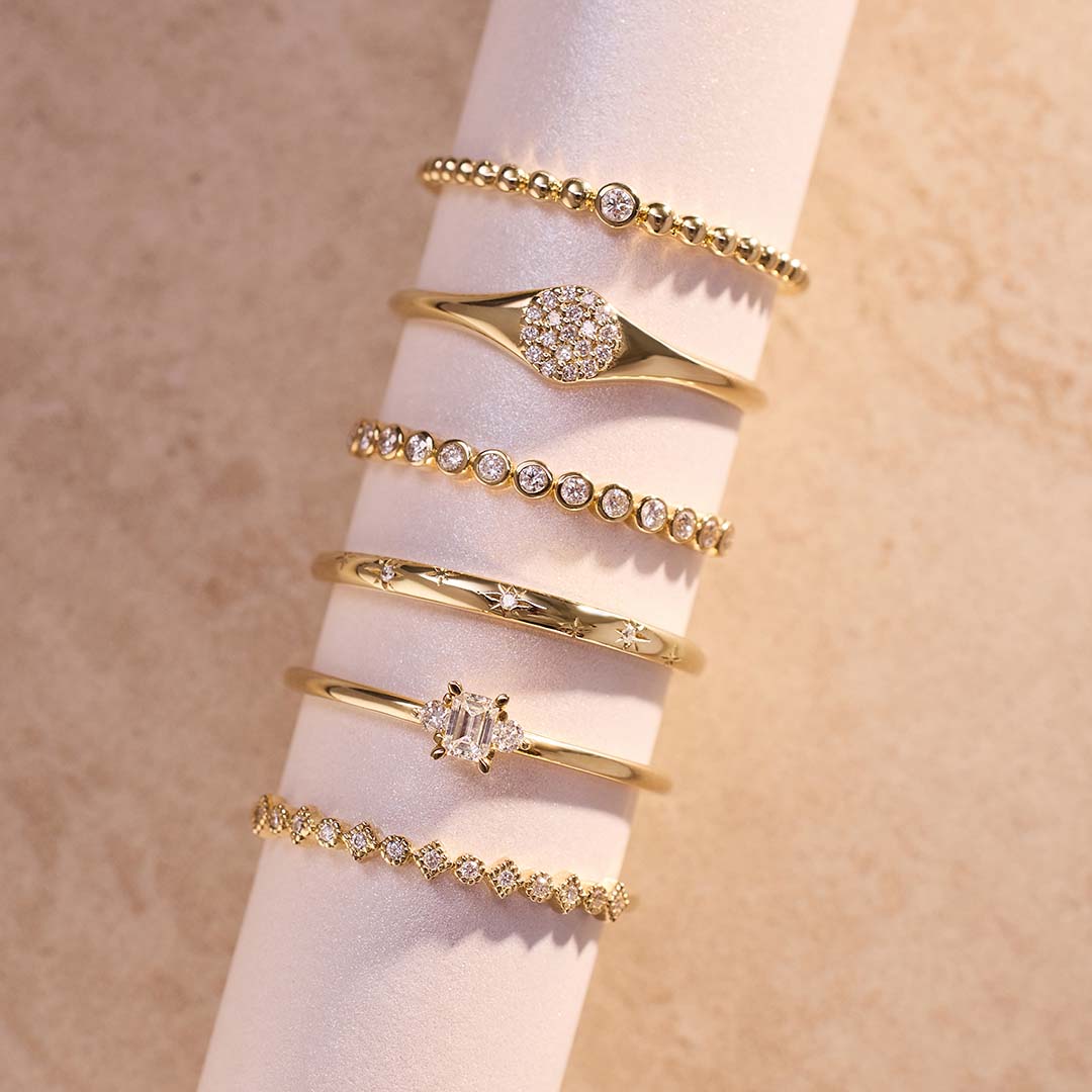 Diamant blåspring i guld