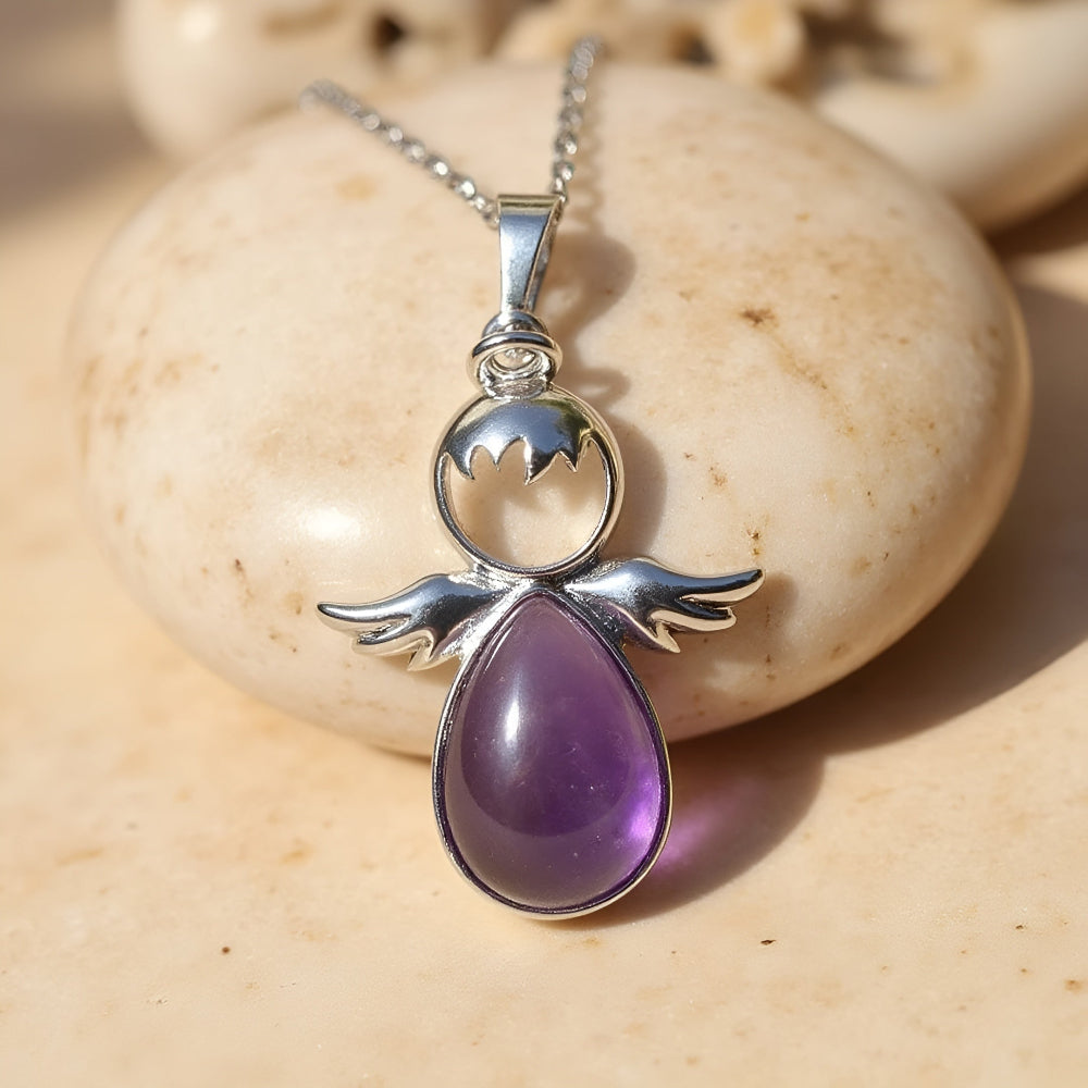 Nina™ | Skyddsängel Ädelstenshalsband