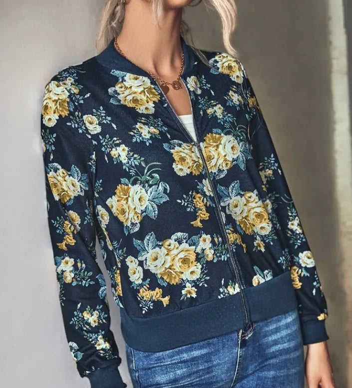 Hazel | Bombarjacka med modern blommönster