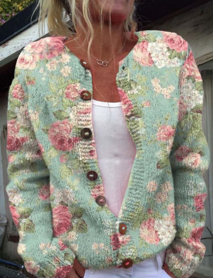 Ilse| Elegant blommönstrad cardigan