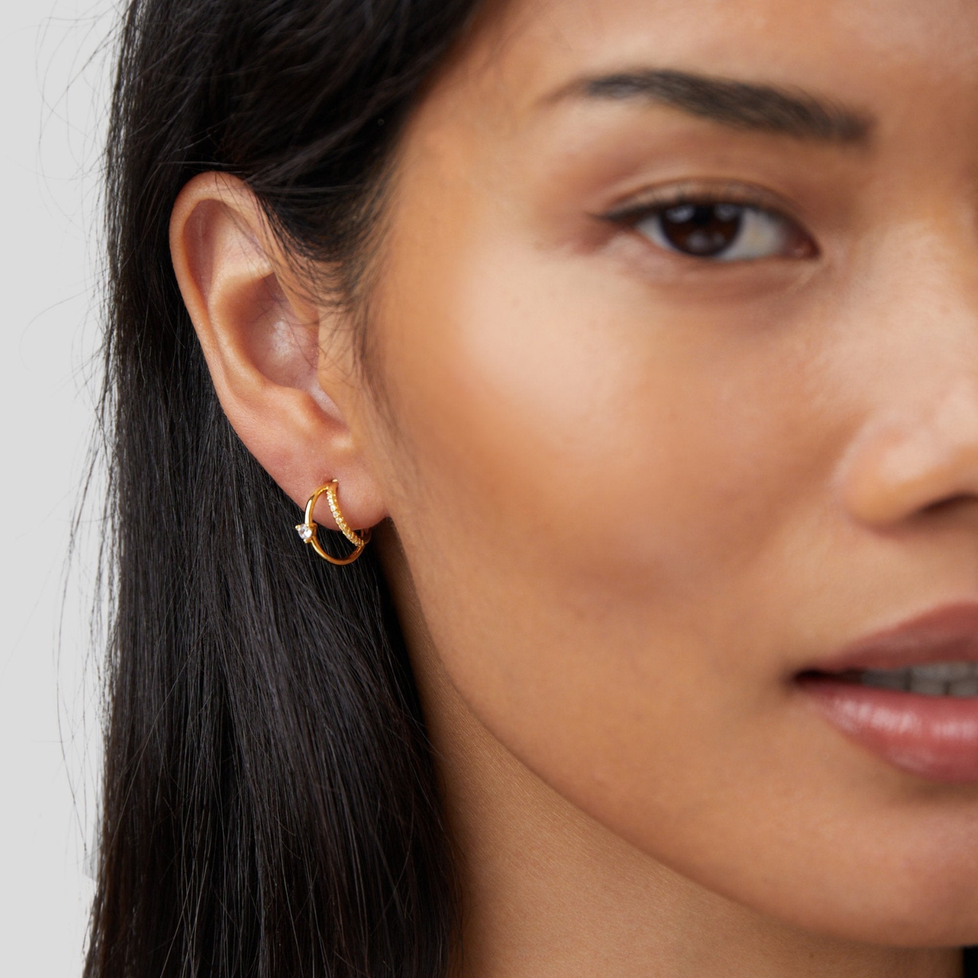 Artie Kryształowe Złote Kolczyki