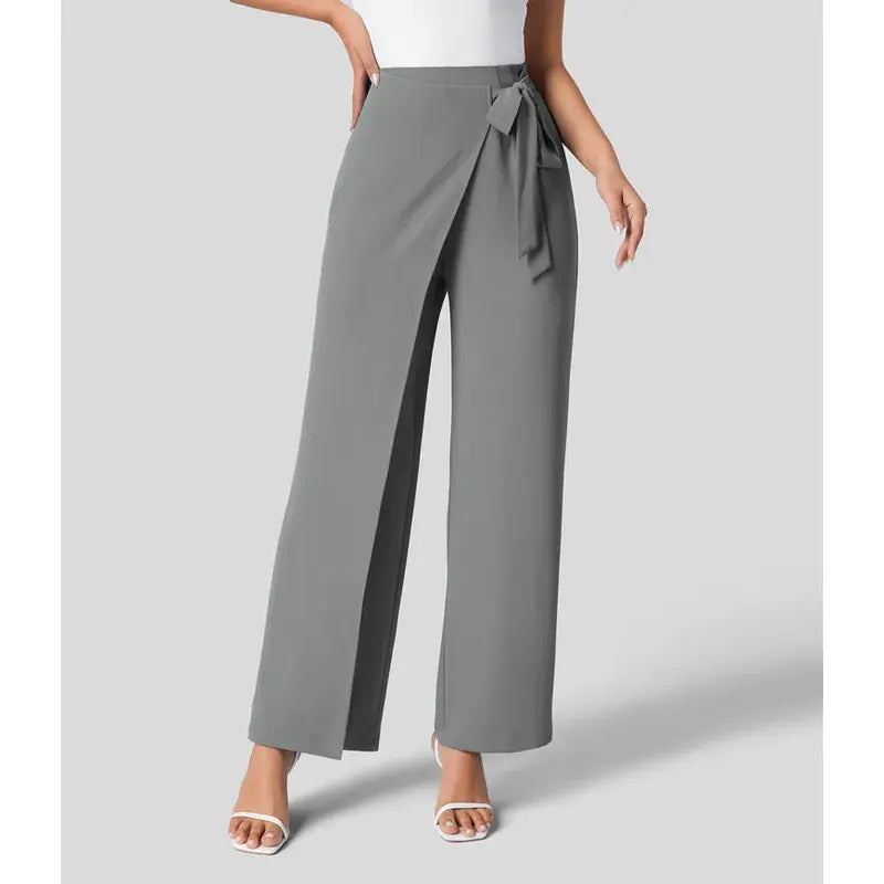 Lila | Byxor med vida ben och hög midja